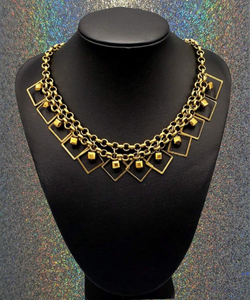 GEO Down In History Brass Necklace and Earrings