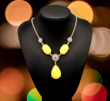 Load image into Gallery viewer, Heirloom Hideaway Yellow Necklace and Earrings
