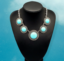 Load image into Gallery viewer, Circle The Wagons Turquoise Necklace and Earrings
