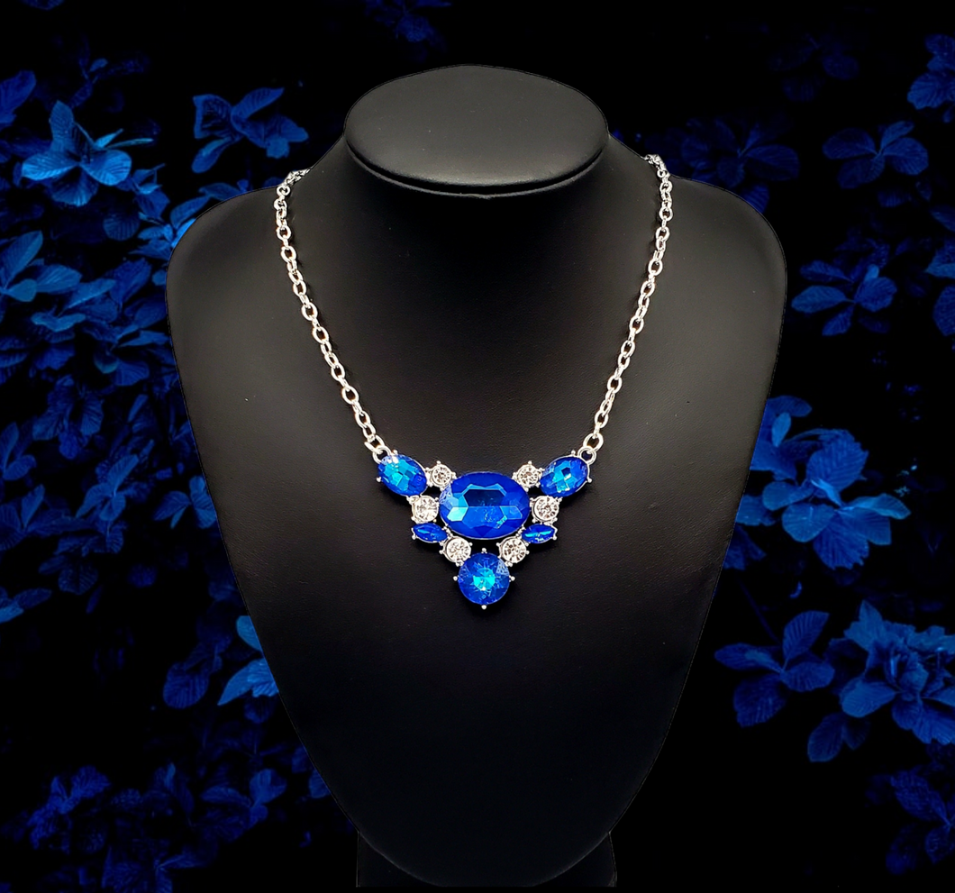 Cosmic Coronation Blue Necklace and Earrings
