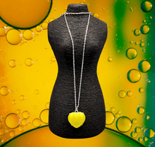 Load image into Gallery viewer, Hearted Glow Yellow Cat&#39;s Eye Necklace and Earrings
