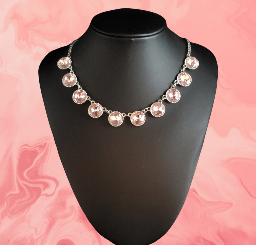 Mystical Majesty Pink Bling Necklace and Earrings
