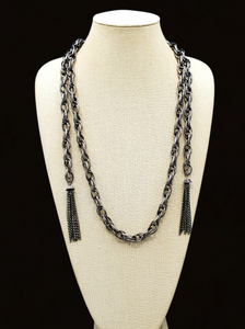 SCARFed for Attention Black (Gunmetal) Necklace and Earrings