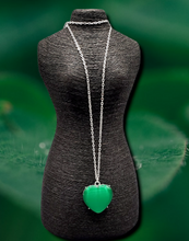 Load image into Gallery viewer, Hearted Glow Green Necklace and Earrings
