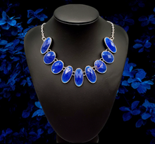 Load image into Gallery viewer, Elliptical Episode Blue Necklace and Earrings

