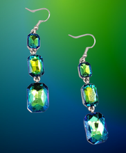 Load image into Gallery viewer, Cosmic Red Carpet Green Earrings

