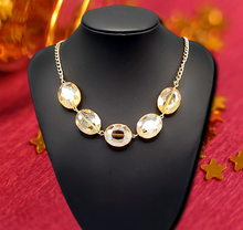 Load image into Gallery viewer, Cosmic Closeup Gold Iridescent Necklace and Earrings
