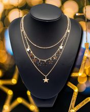 Load image into Gallery viewer, Americana Girl Gold Star Necklace and Earrings
