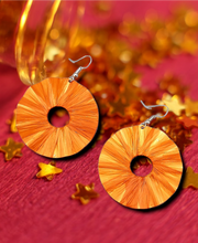 Load image into Gallery viewer, Fan the Breeze Orange Earrings
