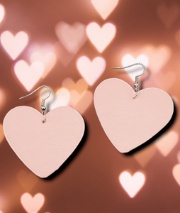 Country Crush Pink Leather Heart Earrings