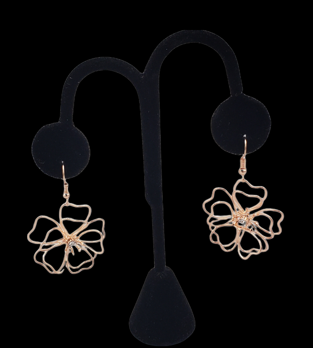 Petal Power Copper Flower Earrings