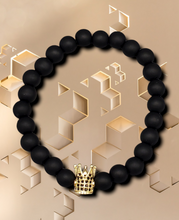Load image into Gallery viewer, Crowns of Stones Black Beaded Stretchy Bracelet (Assorted Colors)
