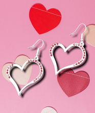 Load image into Gallery viewer, &quot;Tenderhearted Twinkle&quot; Red Heart Earrings
