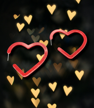 Load image into Gallery viewer, &quot;Heart-Throbbing Twinkle&quot; Red Heart Earrings
