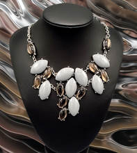 Load image into Gallery viewer, Date Night Nouveau Silver and Gray Necklace and Earrings
