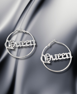 My Queen Silver Hoop Earrings