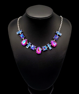 "Interstellar Ice" Multicolor Necklace and Earrings