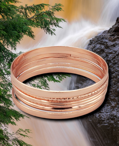 "Stackable Shimmer" Copper Bracelets