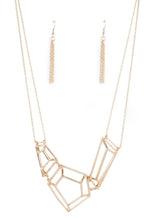 Load image into Gallery viewer, 3-D Drama Gold Necklace and Earrings

