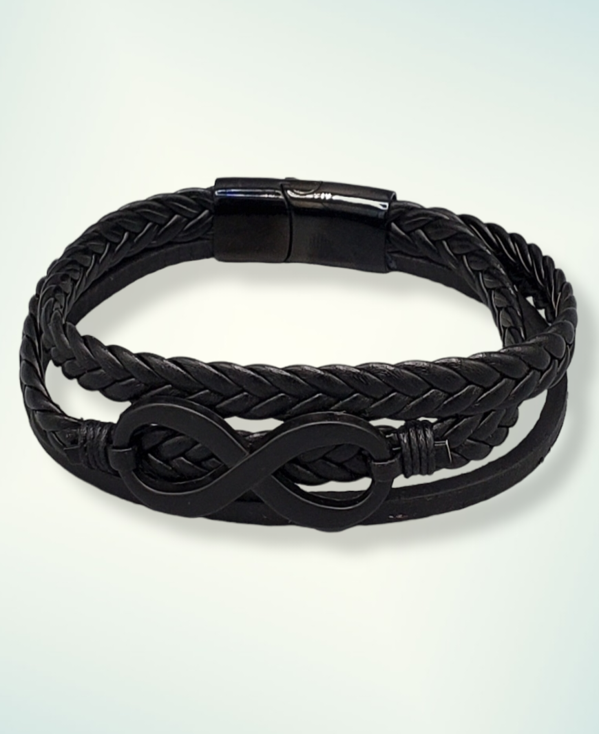 Braided Infinity Black Unisex Bracelet