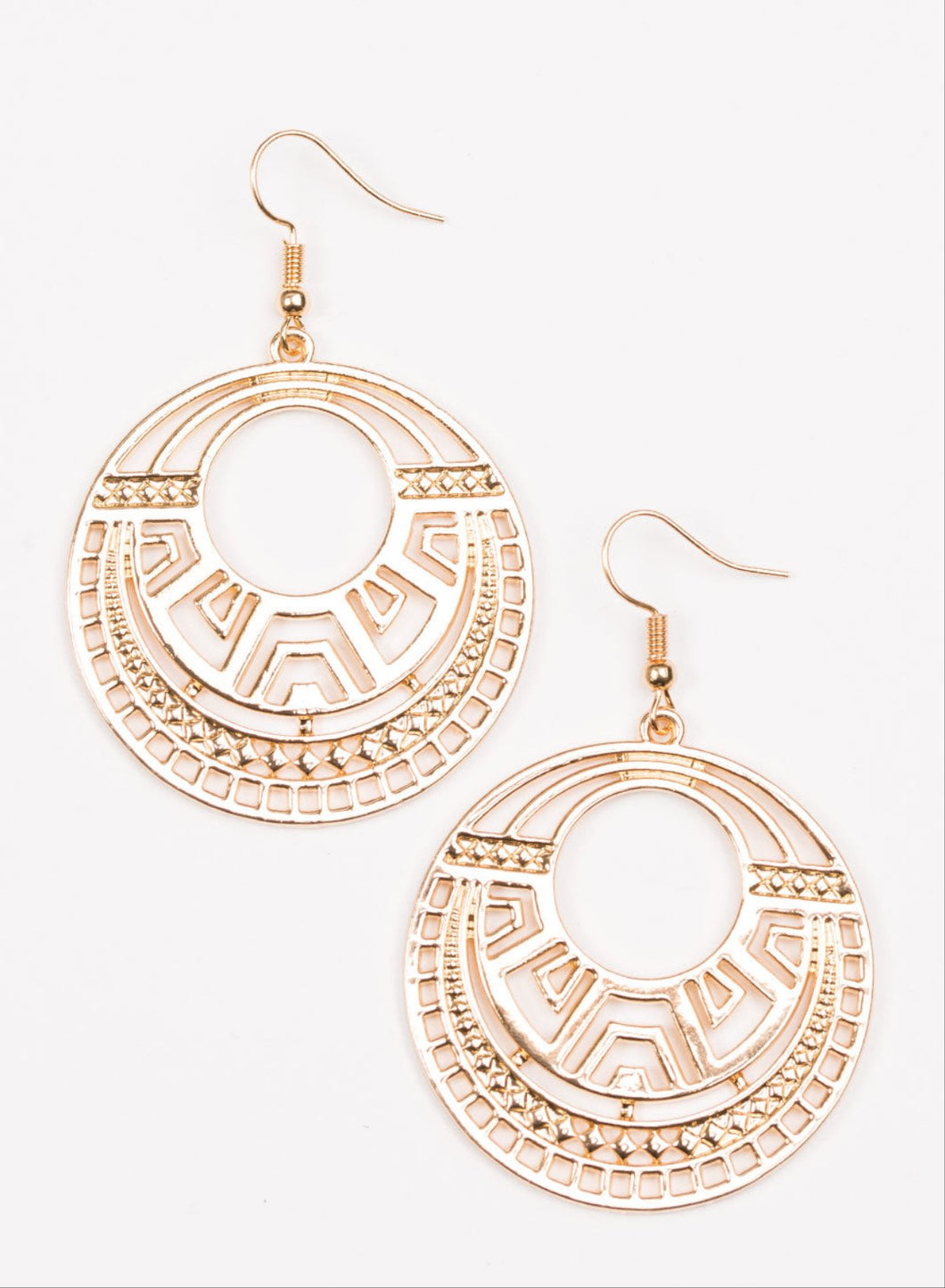 Modernly Mayan Gold Earrings