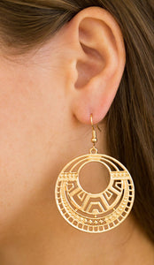 Modernly Mayan Gold Earrings