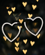 Load image into Gallery viewer, Bedazzle Your Heart Hoop Earrings

