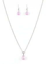 Load image into Gallery viewer, Glamour Girl Purple Pearl Necklace and Earrings
