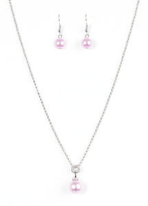 Glamour Girl Purple Pearl Necklace and Earrings