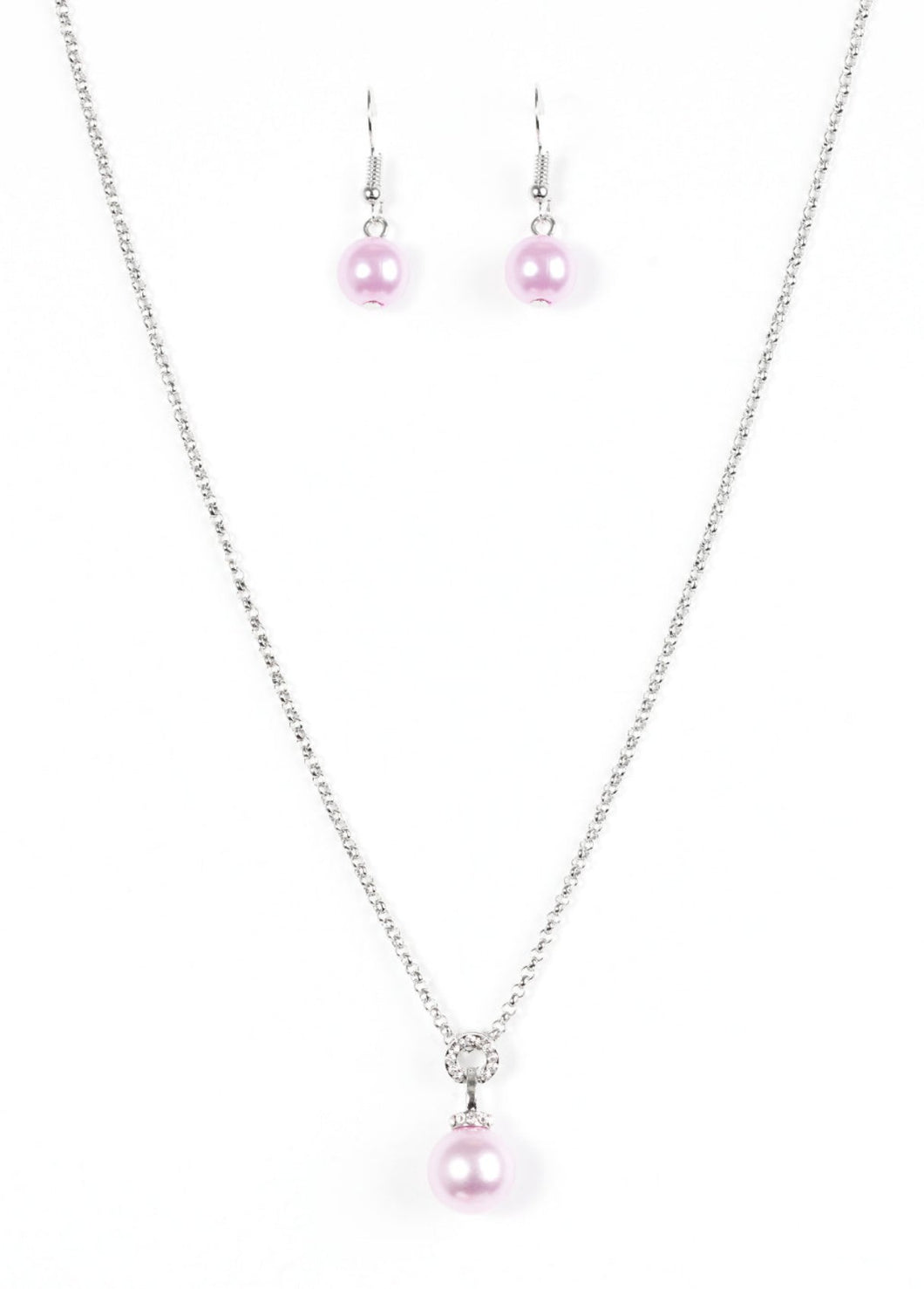 Glamour Girl Purple Pearl Necklace and Earrings