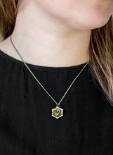 Load image into Gallery viewer, Primrose Path Brass Necklace and Earrings

