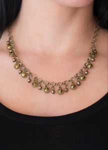 City Couture Brass Necklace and Earrings