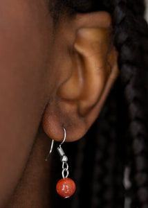 Teardrop Treasure Orange Moonstone Necklace and Earrings
