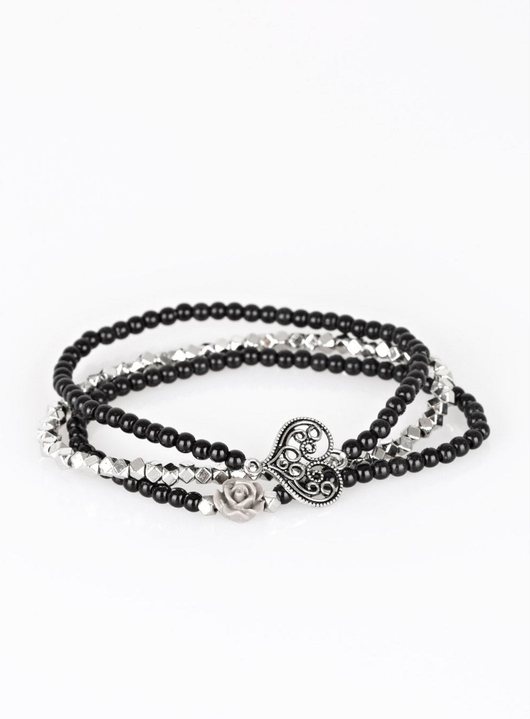 Lover's Loot Black and Silver Bracelet