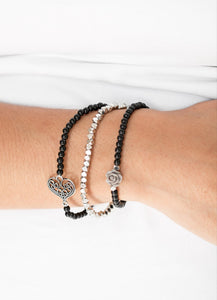 Lover's Loot Black and Silver Bracelet