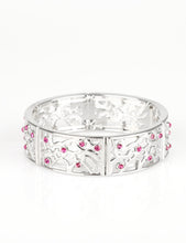 Load image into Gallery viewer, Yours and VINE Silver and Pink Stretchy Bracelet
