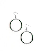 Load image into Gallery viewer, Risky Ritz Green and Silver Bling Earrings
