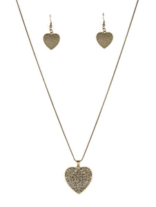 Look Into Your Heart Brass Necklace and Earrings