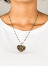 Load image into Gallery viewer, Look Into Your Heart Brass Necklace and Earrings

