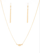Load image into Gallery viewer, In-Flight Fashion Gold Leaf Necklace and Earrings
