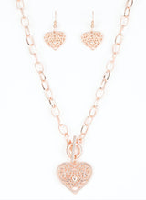 Load image into Gallery viewer, Victorian Romance Rose Gold Necklace and Earrings
