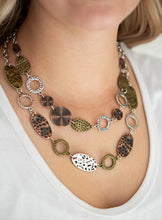 Load image into Gallery viewer, Trippin&#39; On Texture Mixed Metal Necklace and Earrings
