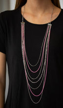 Load image into Gallery viewer, Radical Rainbows Pink and SIlver Necklace and Earrings
