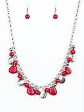 Load image into Gallery viewer, Flirtatiously Florida Red and Silver Necklace and Earrings
