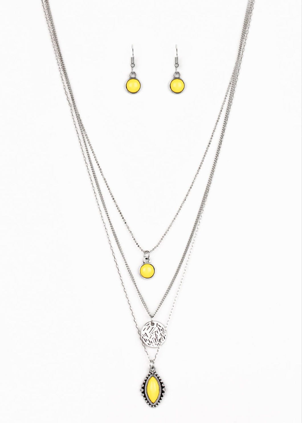 Tide Drifter Yellow Necklace and Earrings