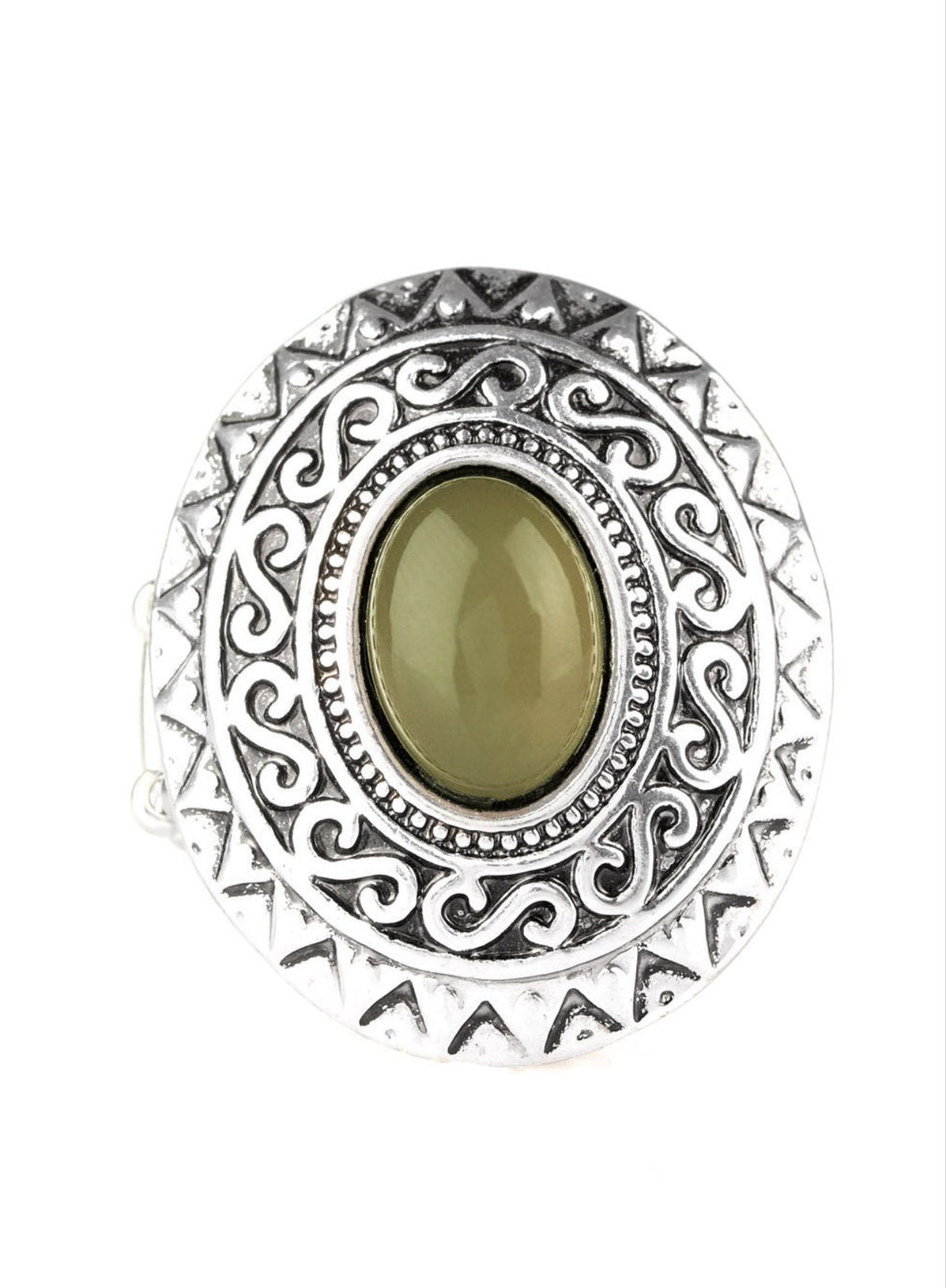 Hello, Sunshine Green and Silver Ring