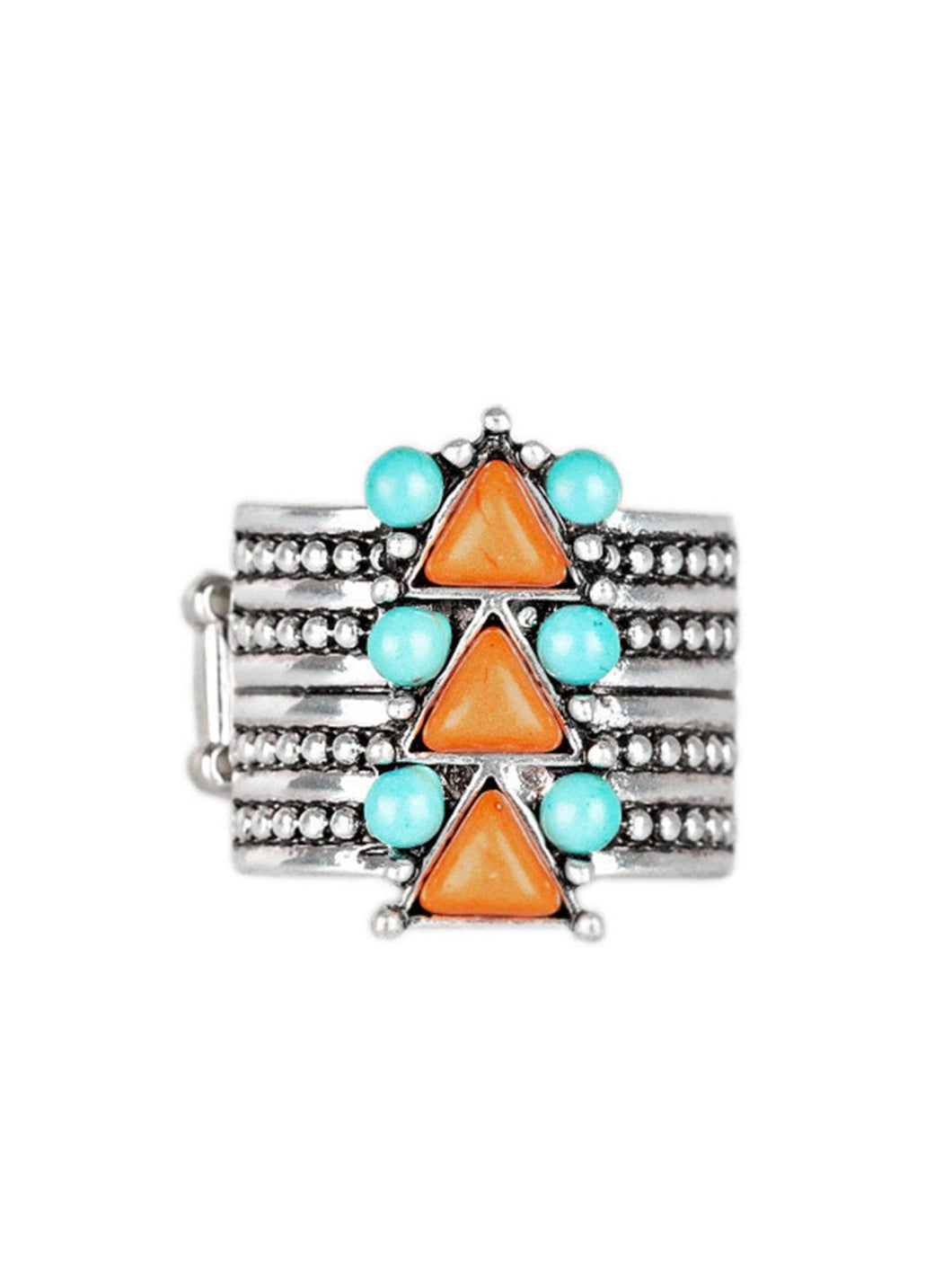 Point Me To Phoenix Orange and Turquoise Ring