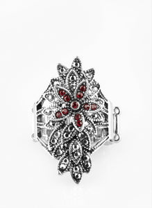 Formal Floral Red Ring