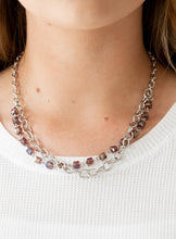 Load image into Gallery viewer, Block Party Princess Purple Necklace and Earrings
