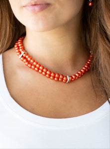 "Party Dress" Orange Necklace and Earrings